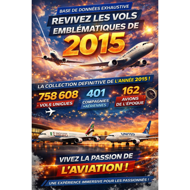 Year 2015: Renowned airlines, exotic destinations